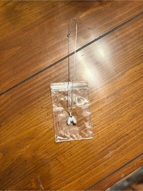 Silver Initial M Necklace with Pavé Crystals